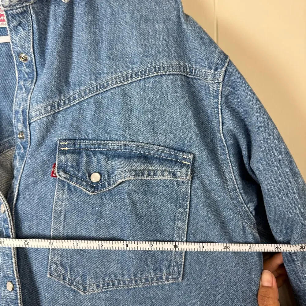 Levi’s Shirt Dorsey‎ Patchwork Western Button Down Pearl Snap S New